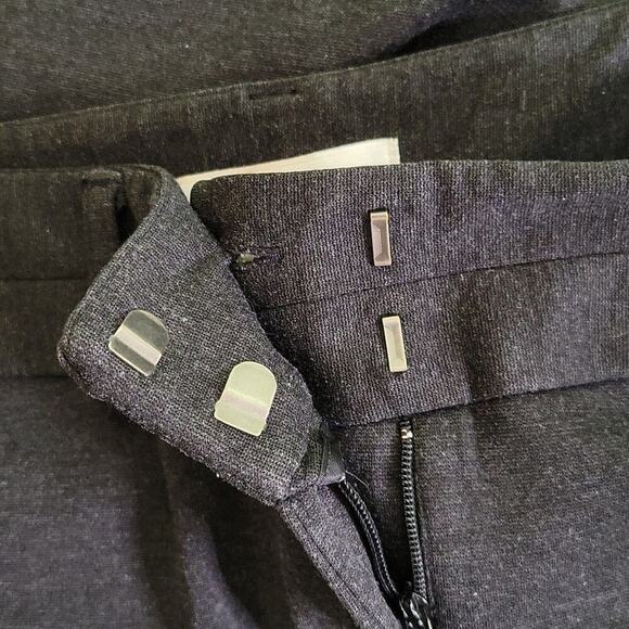 Chico's Dark Charcoal Grey Ponte Wide Waistband Pants Size 8 - Picture 3 of 6